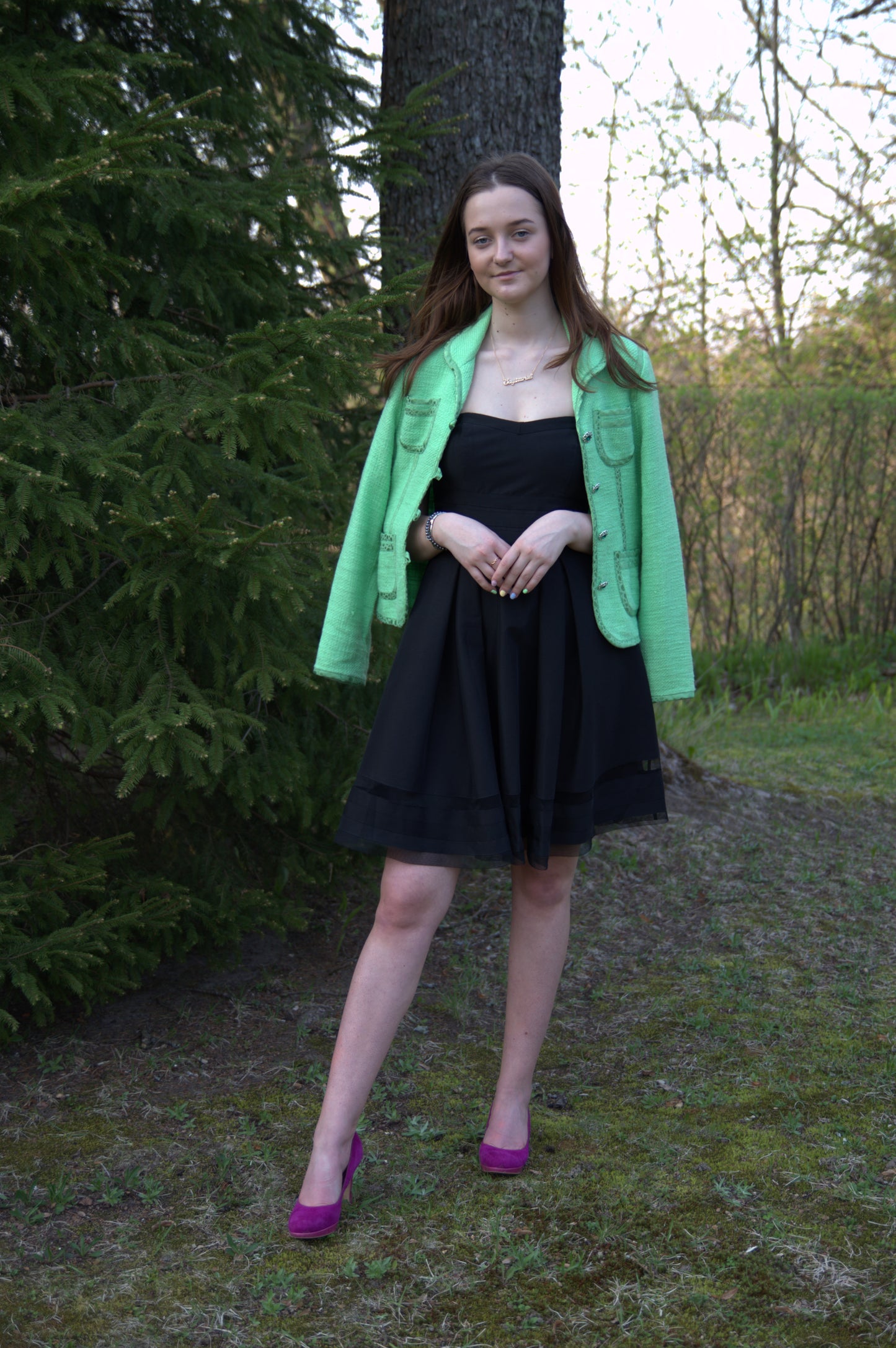 TCM vintage-tyylinen vihreä takki