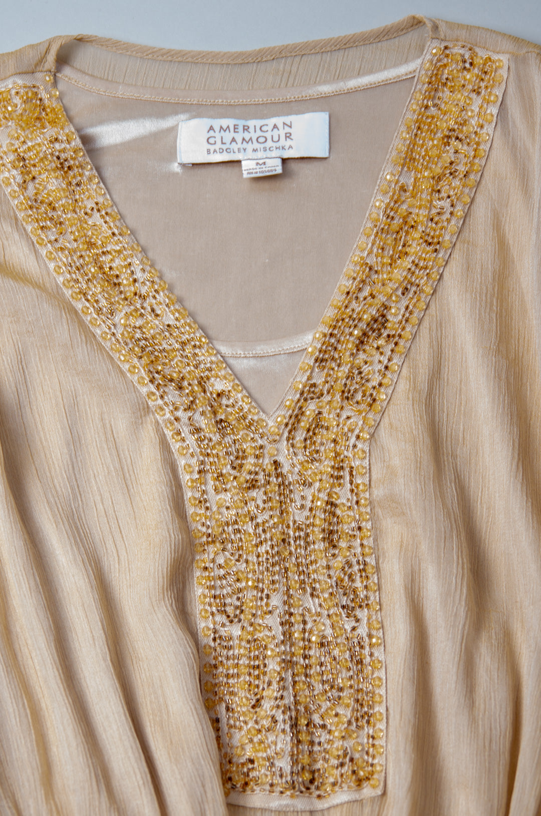 American Glamour Badgley Mischka beige tunika