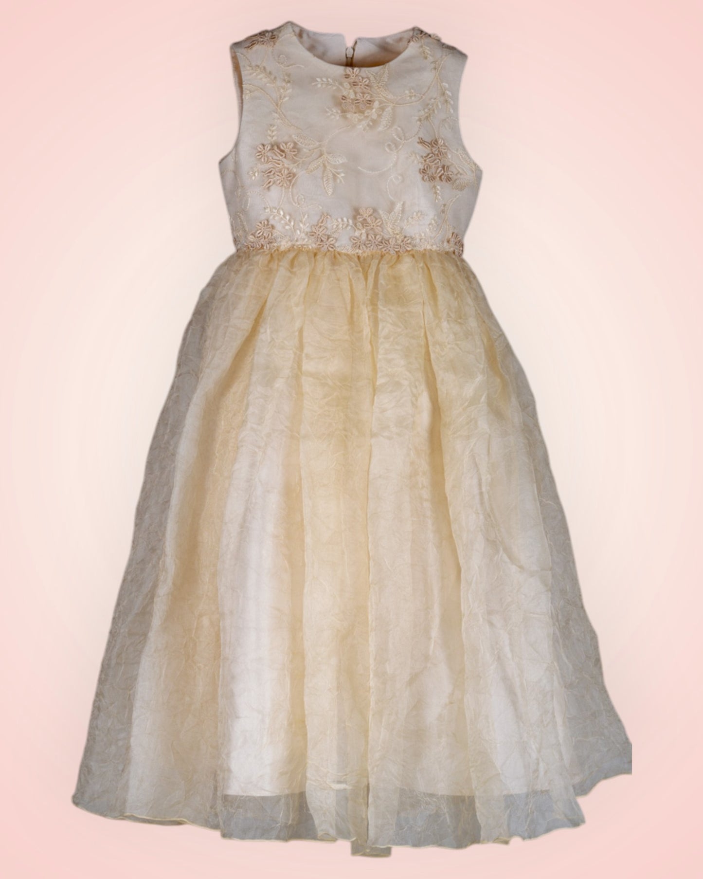 Silk party dress with a fluffy skirt for children