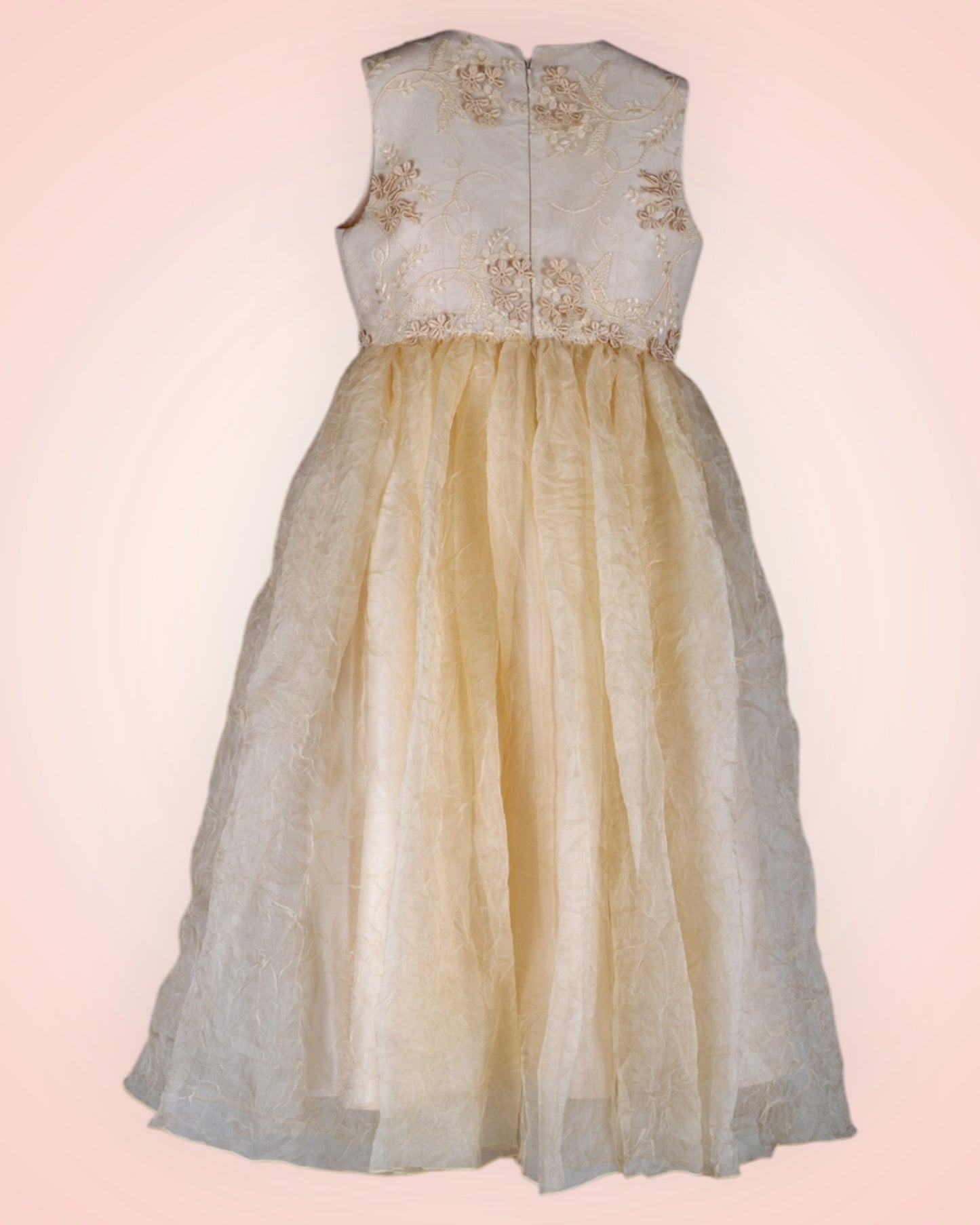Silk party dress with a fluffy skirt for children