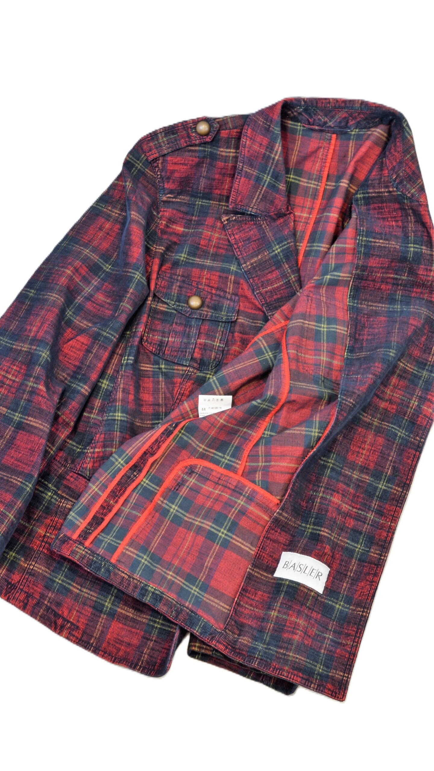 Basler tartan corduroy -takki