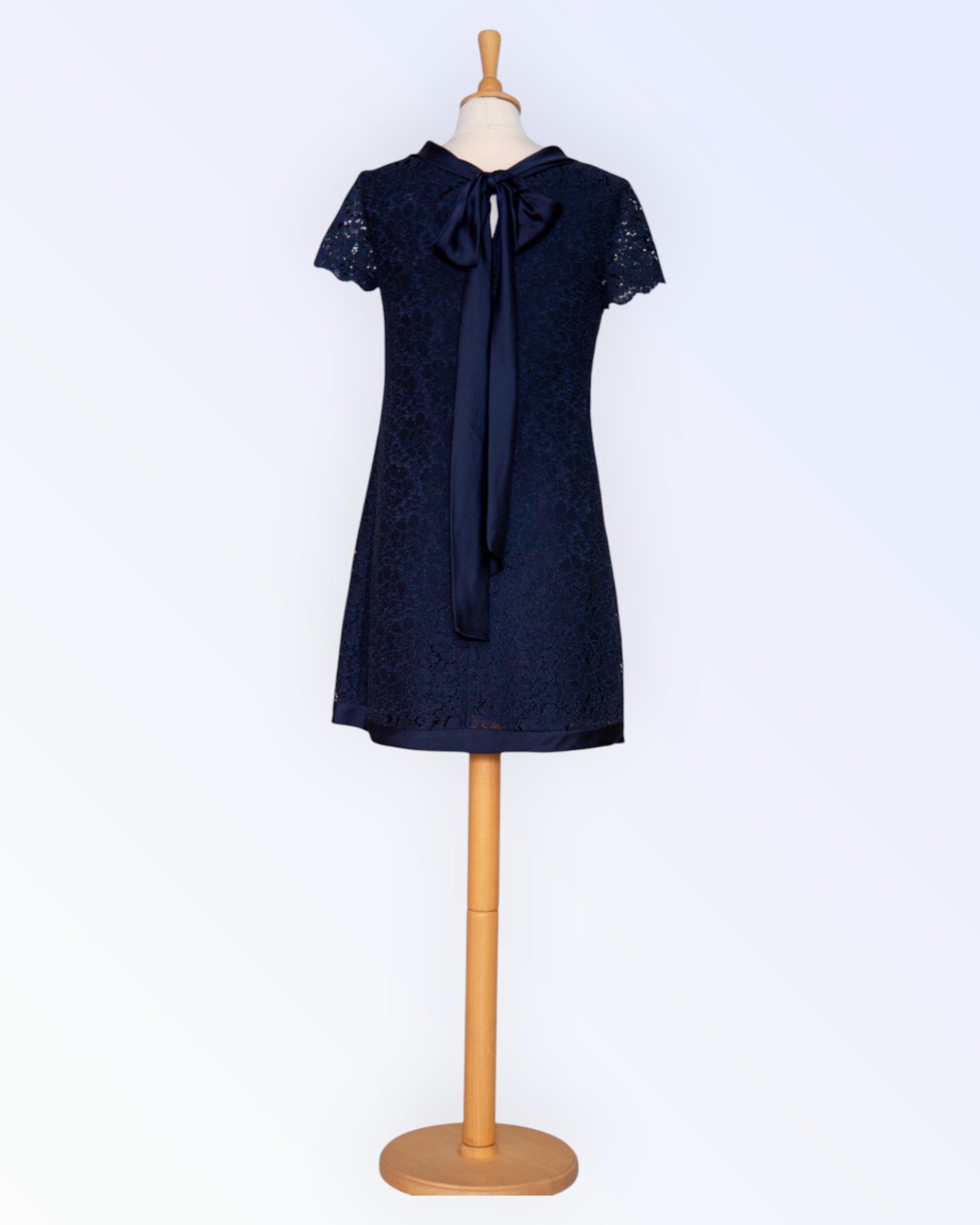 Navy blue lace mini dress