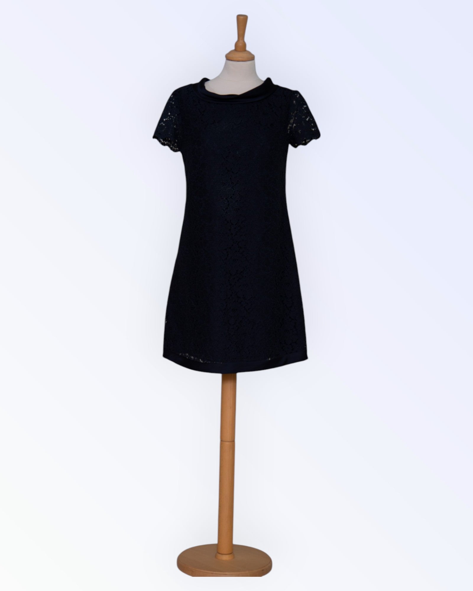 Navy blue lace mini dress