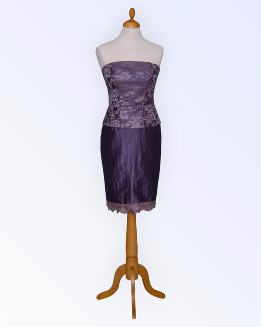 Purple taffeta 2-piece party set