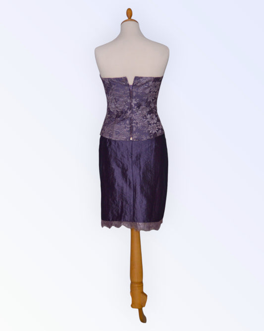 Purple taffeta 2-piece party set