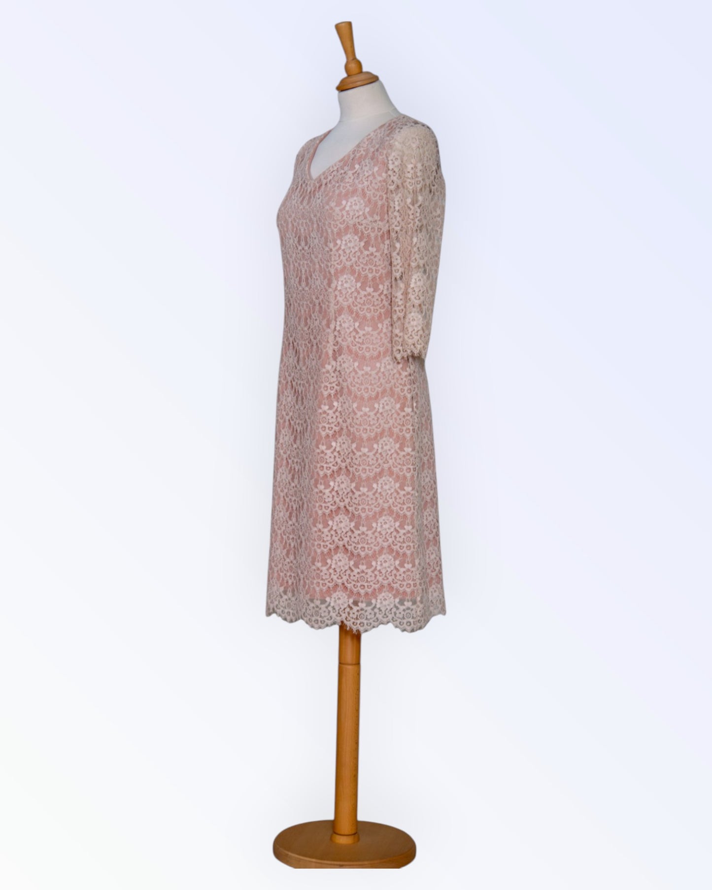 Powder pink lace party dress