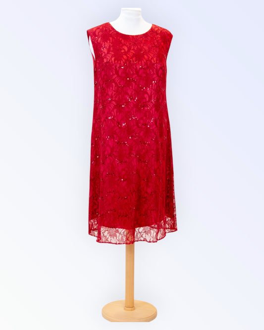 Short red lace dress