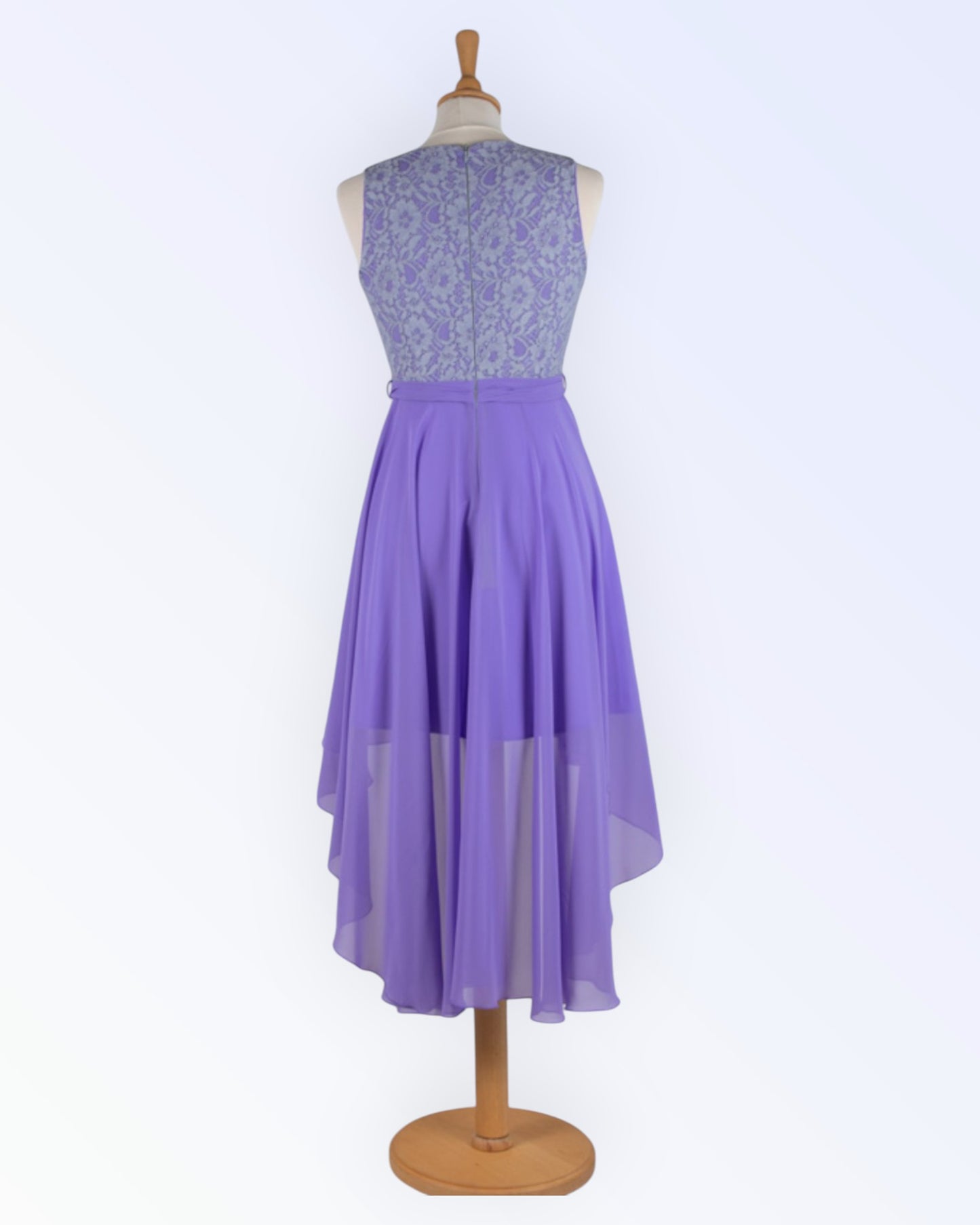 Violetti sifonki cocktailmekko korkea-matala helma