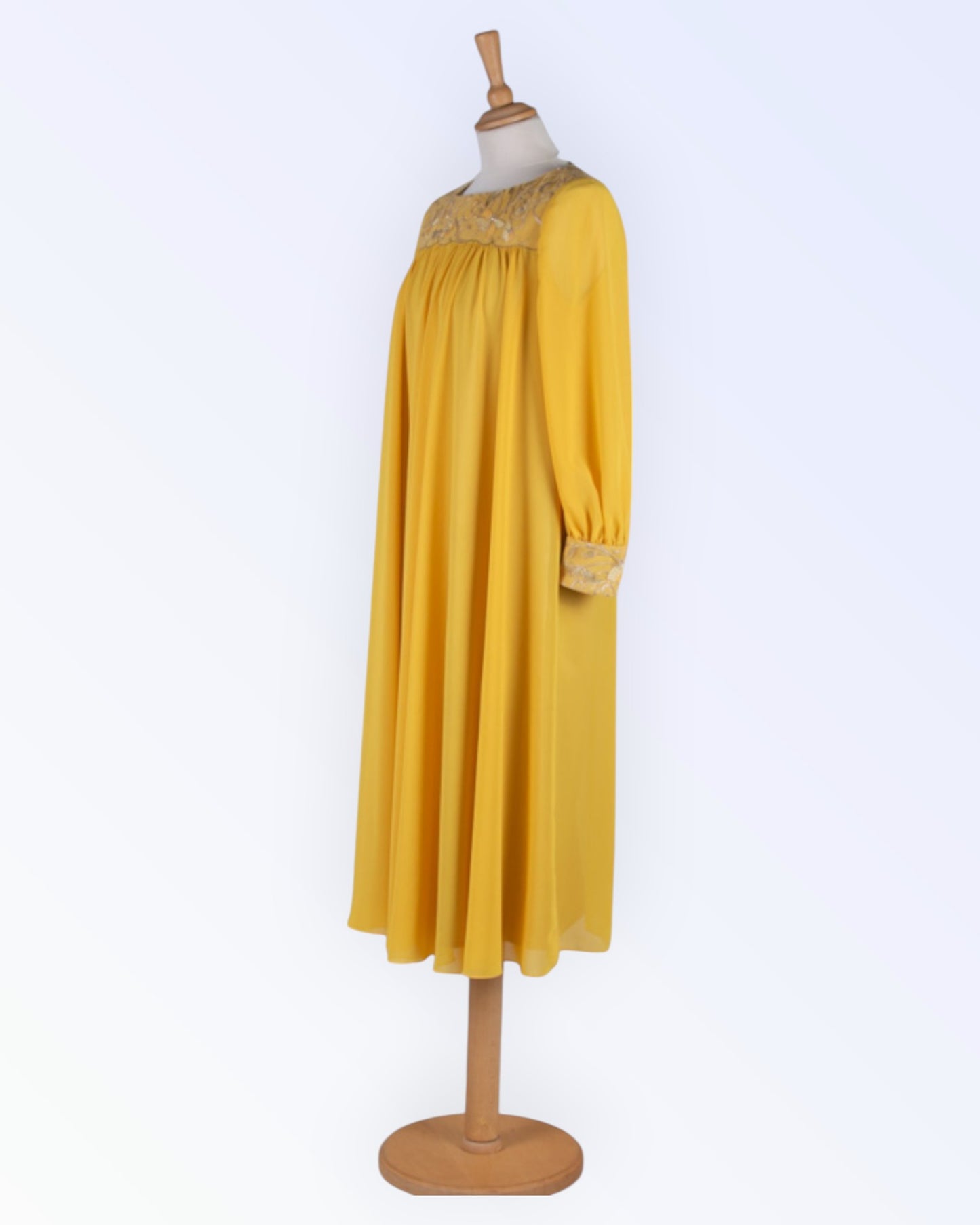 Yellow chiffon party dress