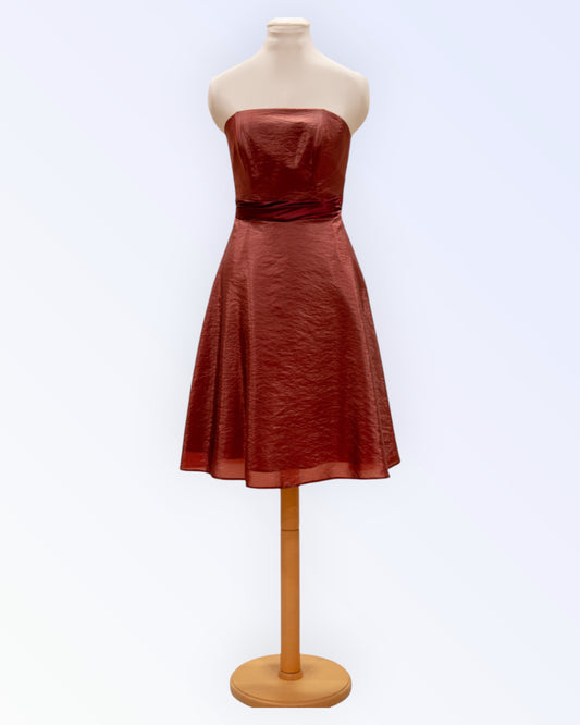 Burgundy organza party dress