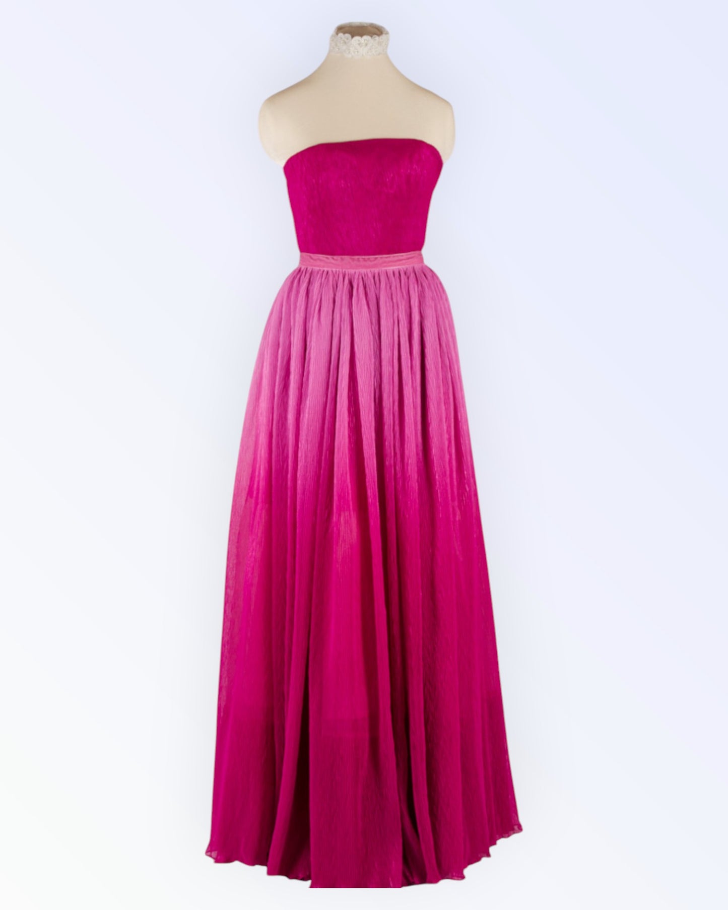 Pinkki organza juhlamekko