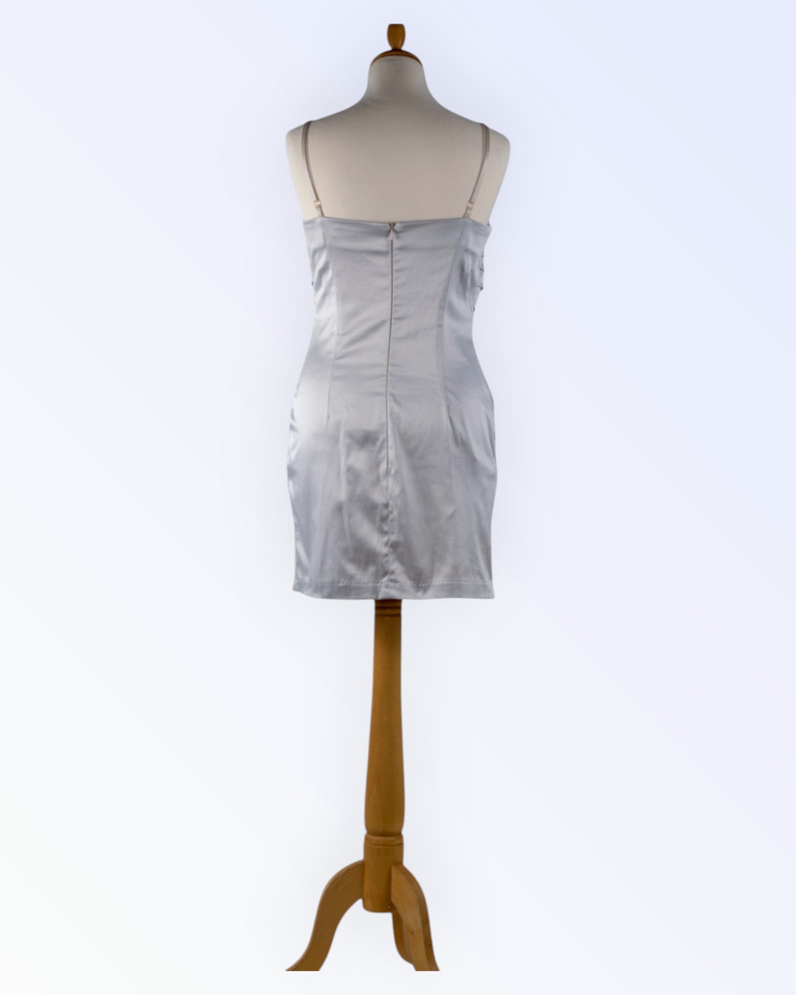 Rinascimento light gray satin dress