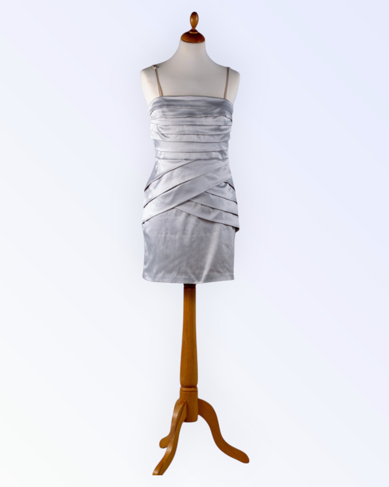 Rinascimento light gray satin dress