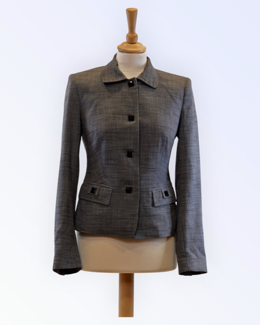 Next black and white fabric jacket