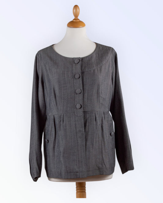 Micha loose-fitting jacket in gray fabric