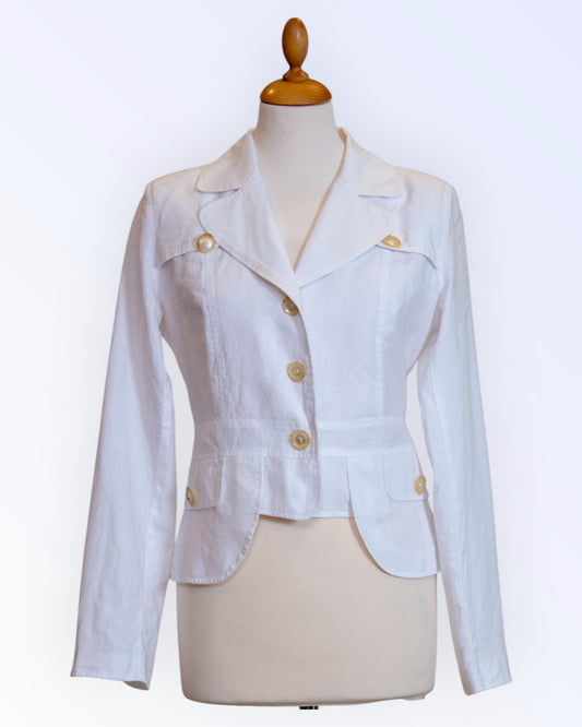 Orsay white linen summer jacket