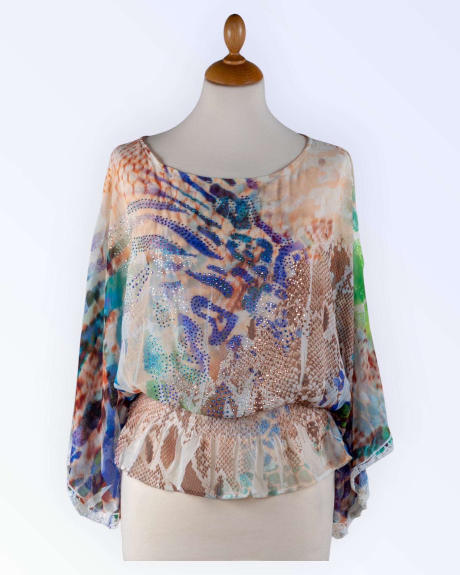 S.12 S Twelve colorful chiffon blouse
