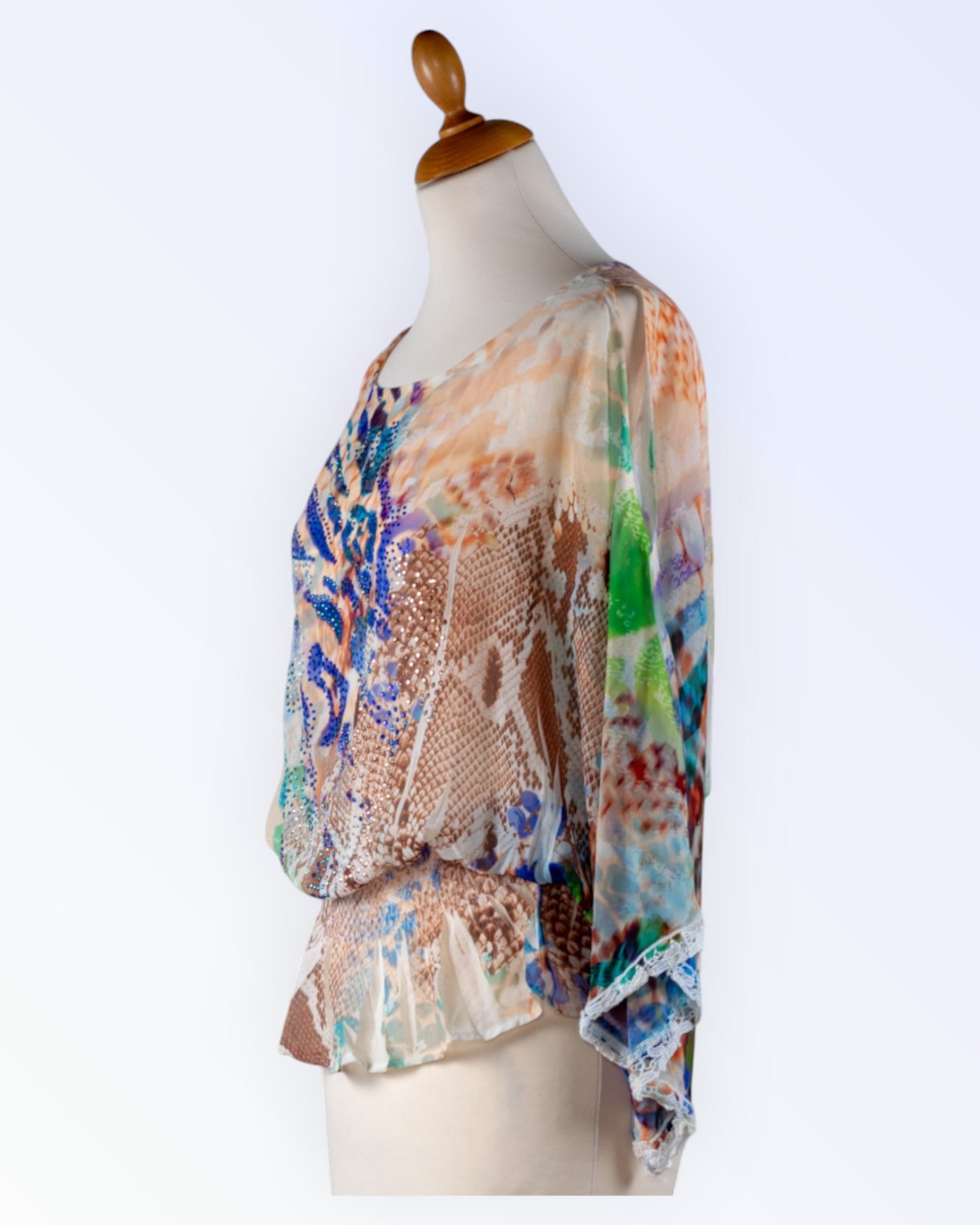 S.12 S Twelve colorful chiffon blouse