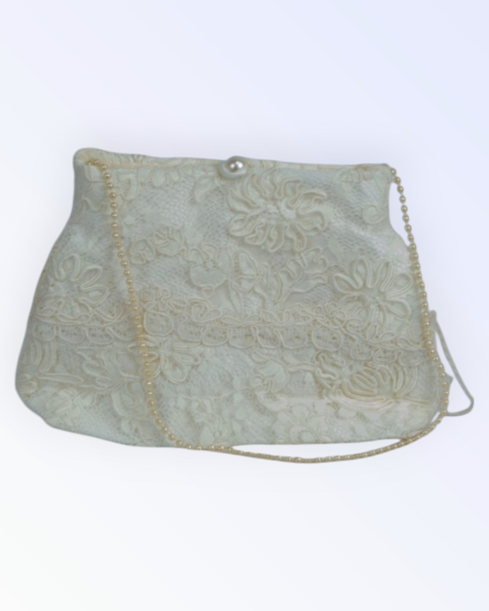Off-white lace bridal handbag