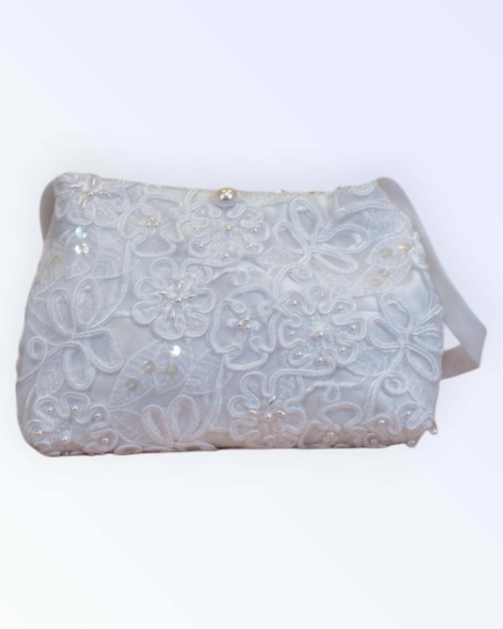 White lace bridal handbag