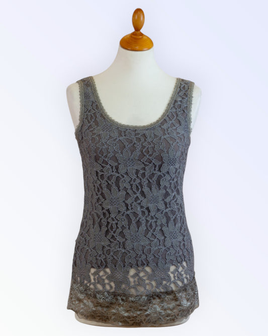 Grey lace top