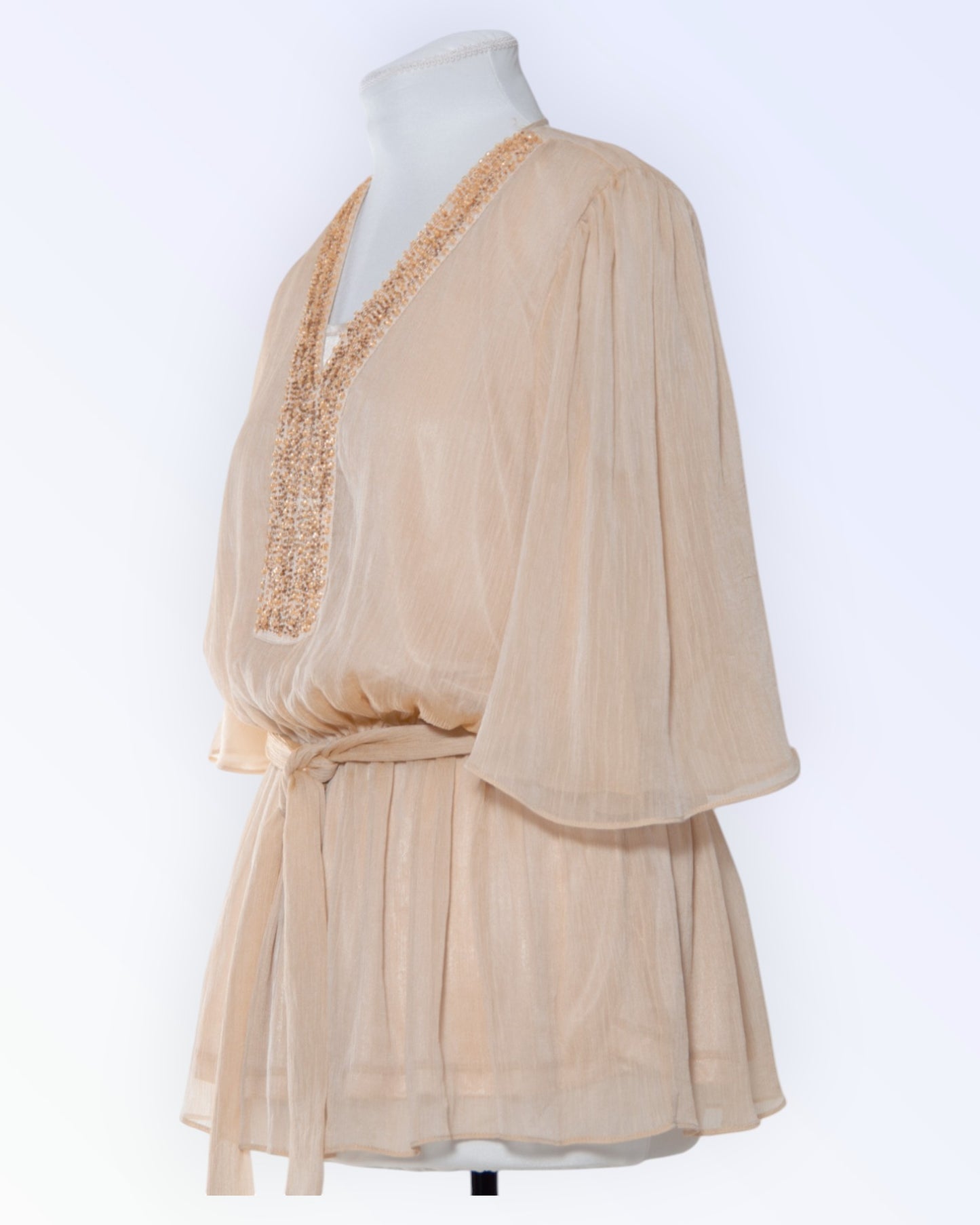 American Glamour Badgley Mischka beige tunika