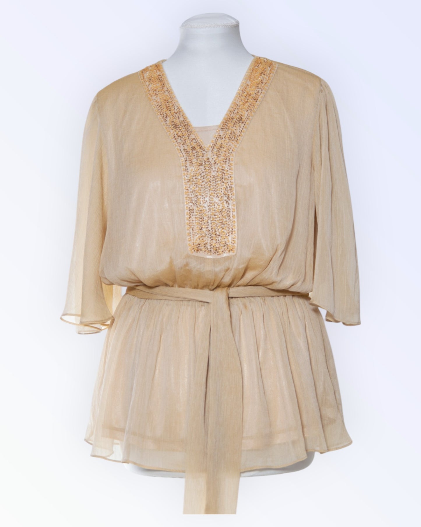 American Glamour Badgley Mischka beige tunika