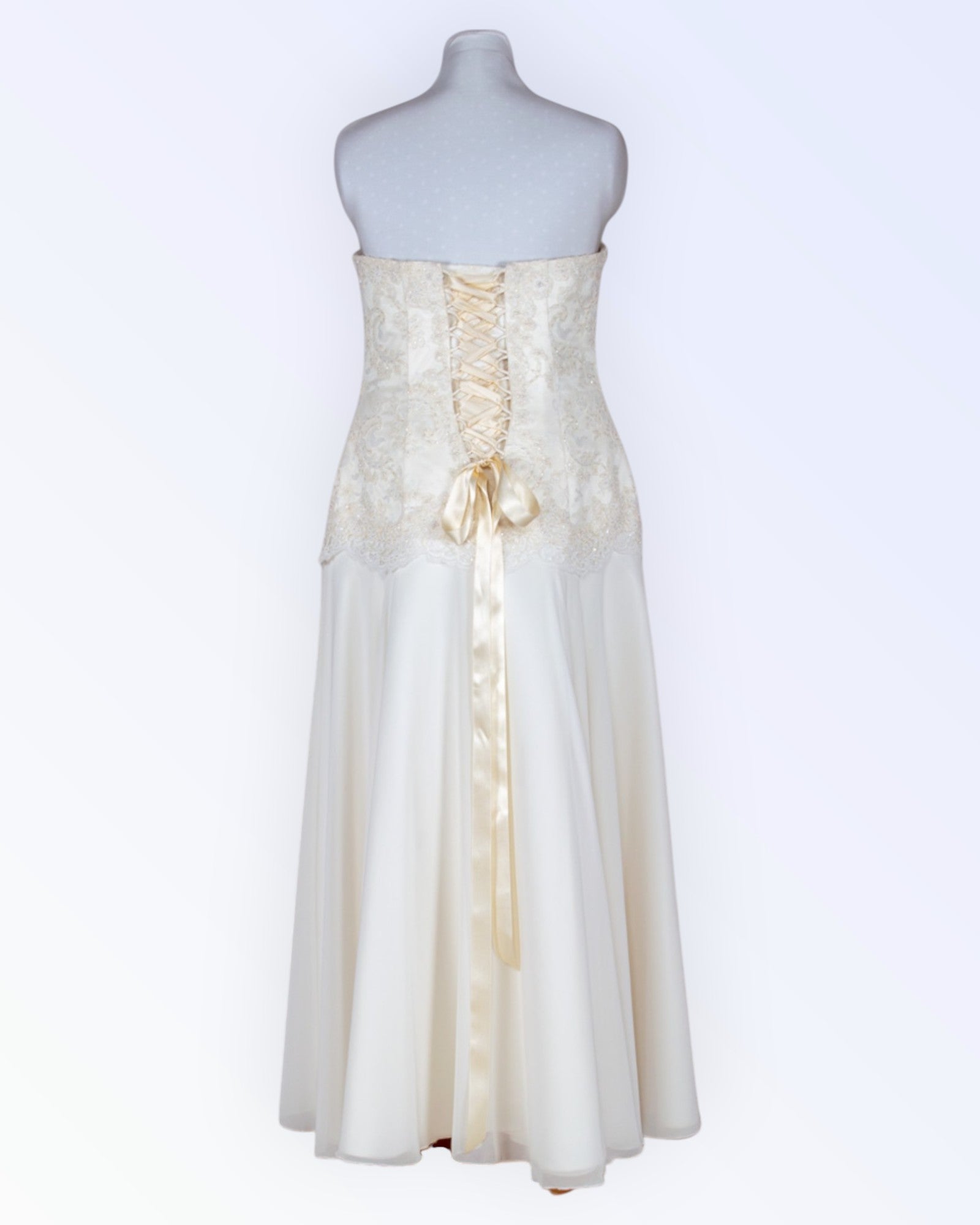 Off-white wedding dress