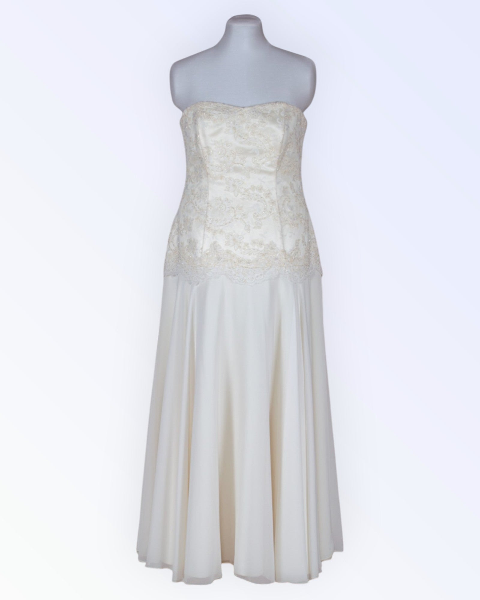 Off-white wedding dress