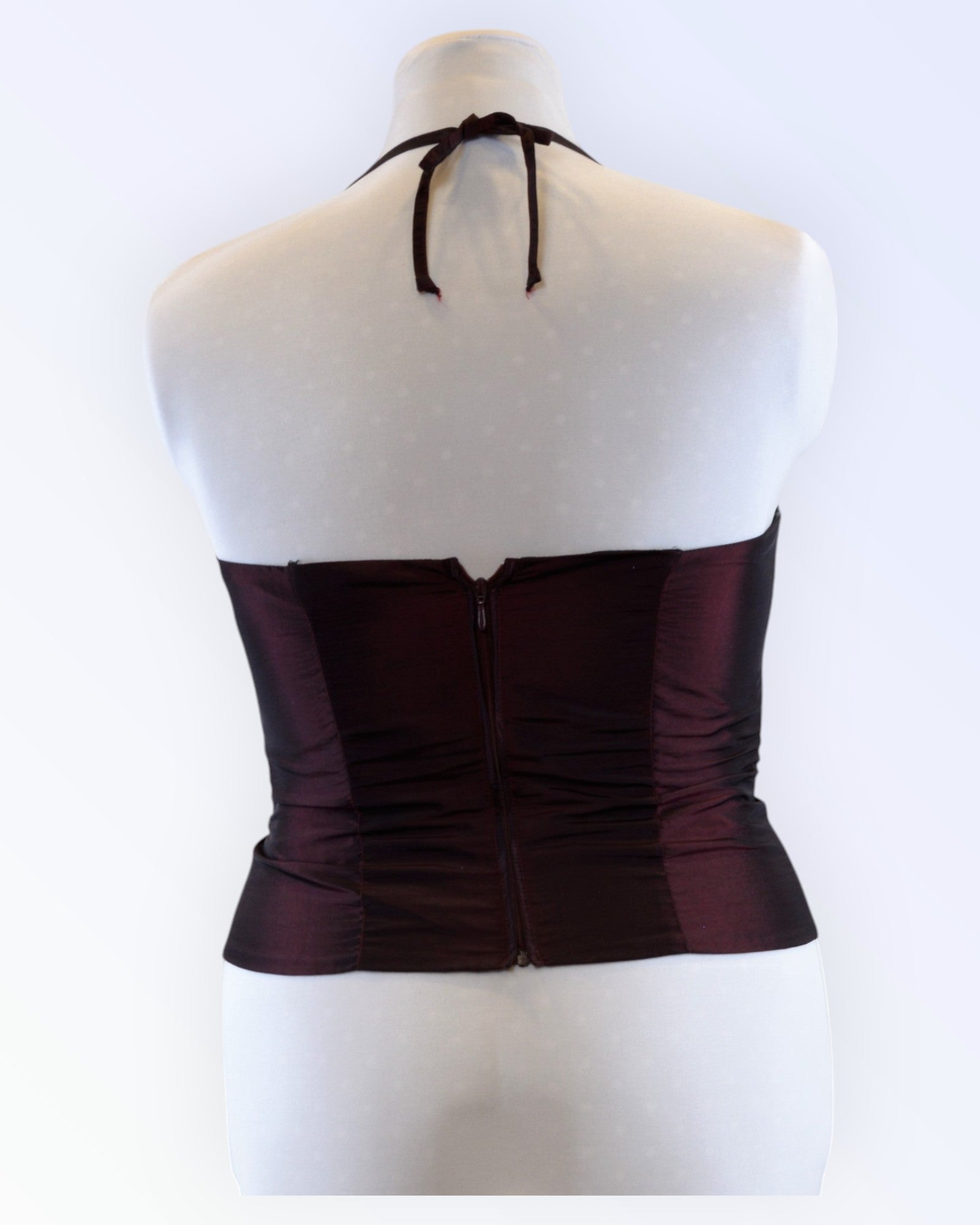 Chou Chou dark red taffeta top