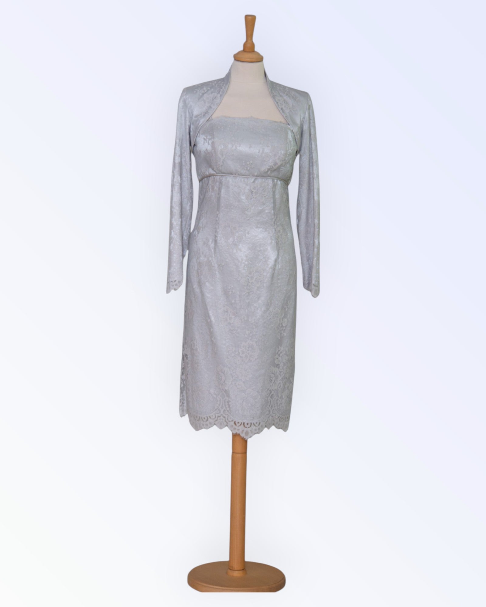 Light gray cocktail dress with bolero jacket Ageless.ee - vintage and retro clothing online store Light gray cocktail dress with bolero jacket Ageless.ee - vintage and retro clothing online store