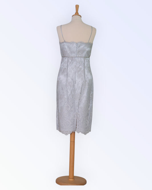 Light gray cocktail dress with bolero jacket