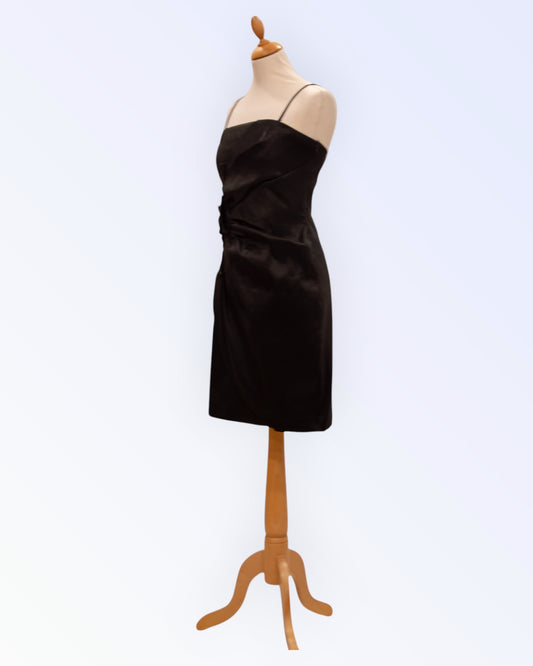 Vila little black cocktail dress with floral ornament