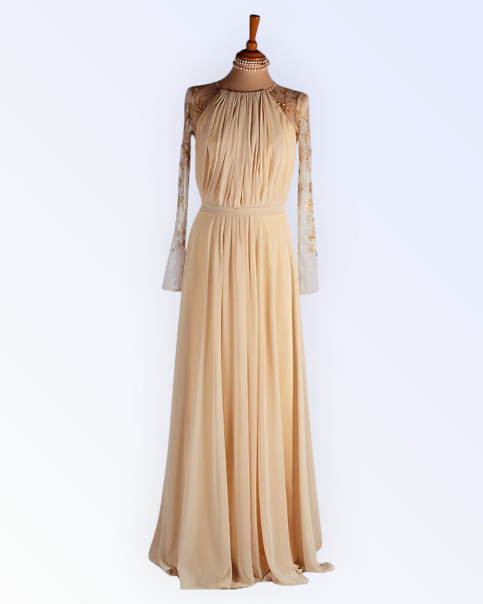 Beige formal evening dress