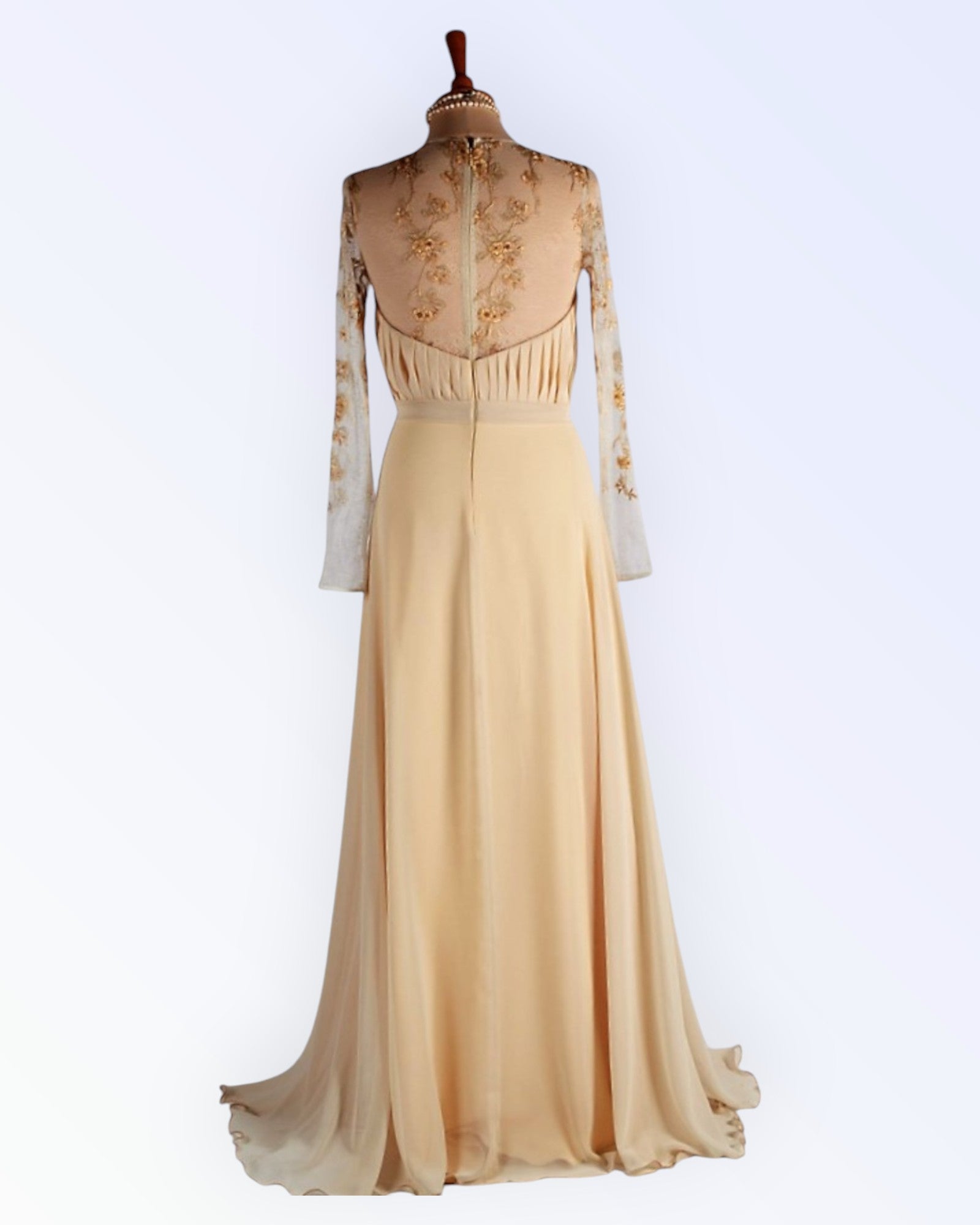 Beige formal evening dress