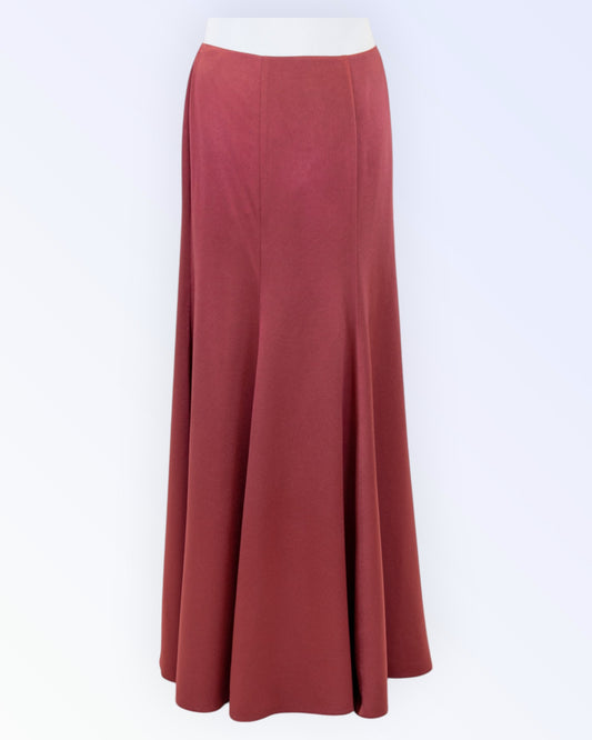 Long festive satin skirt