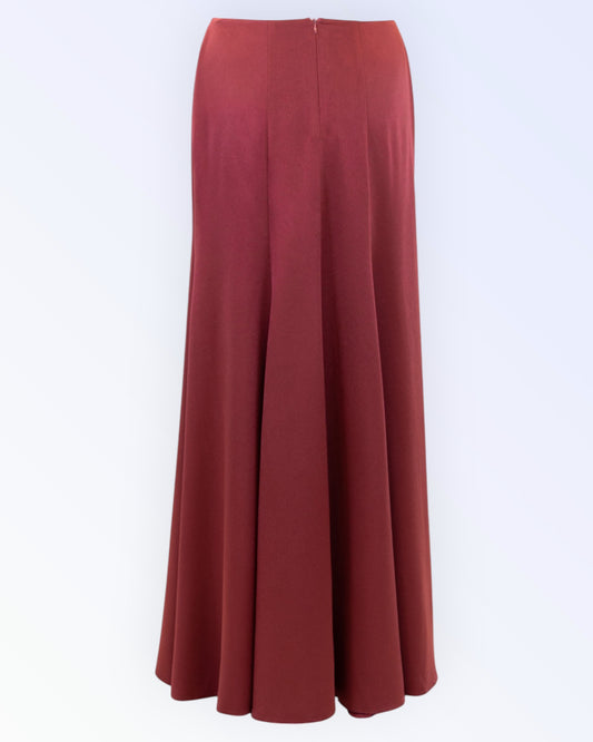 Long festive satin skirt
