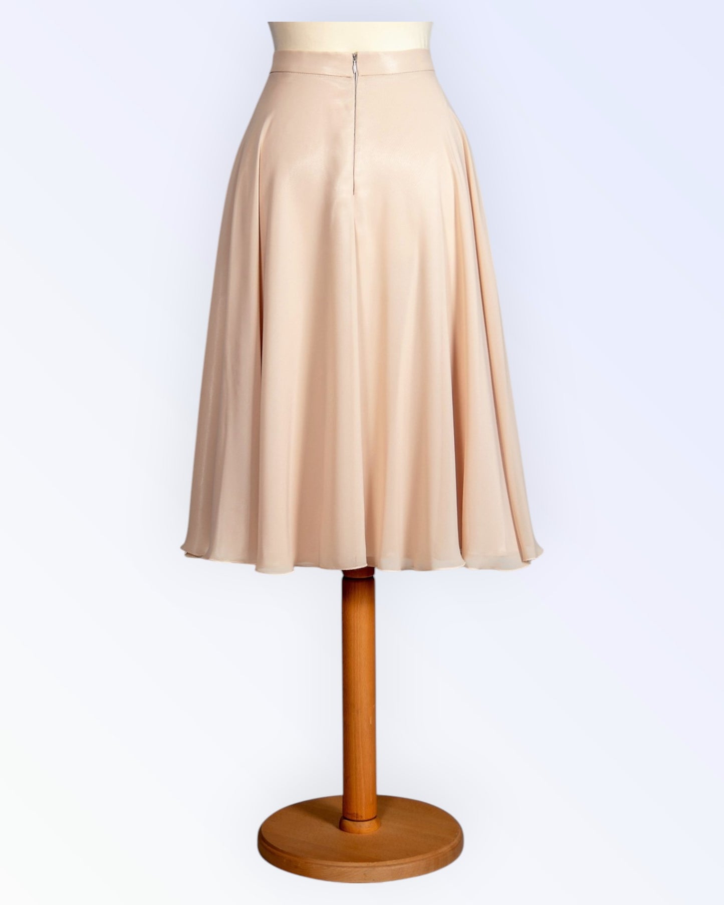 Lyhyt beige sifonkihame