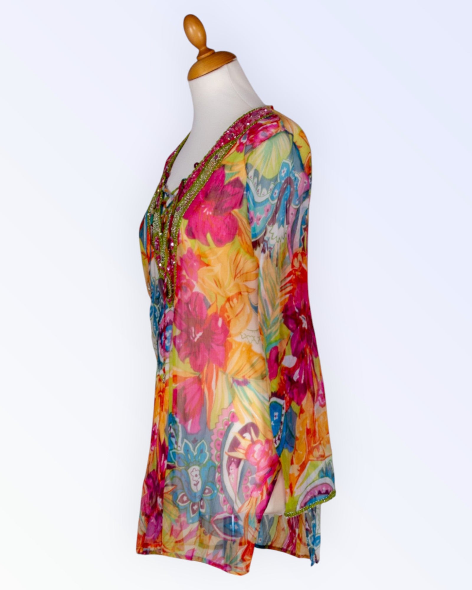 Malvin brightly colored chiffon blouse