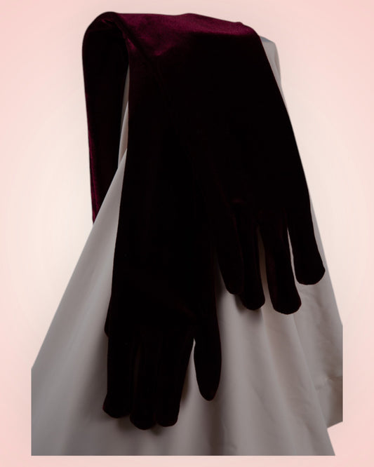 Burgundy festive gloves
