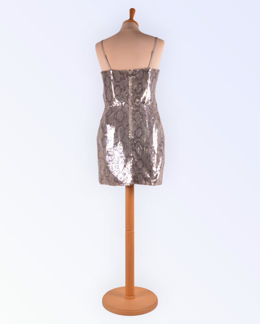 Lipsy silver sequin dress