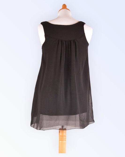 Rosebullet black chiffon top