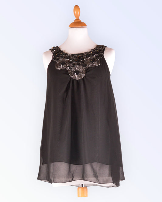 Rosebullet black chiffon top