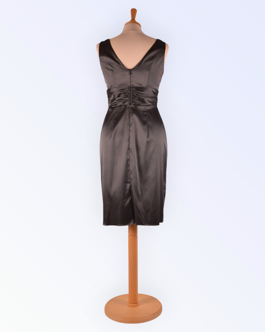 Ariella dark grey satin party dress