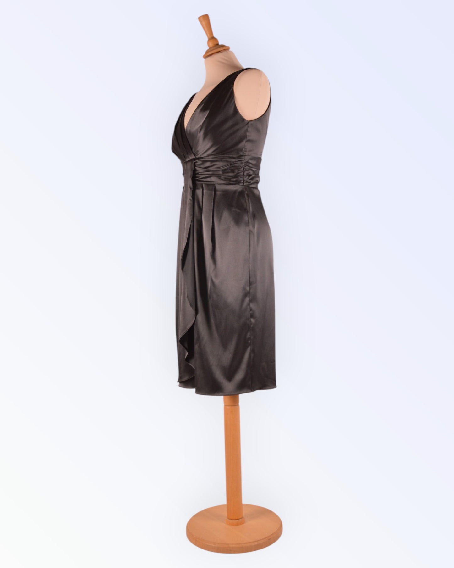 Ariella dark grey satin party dress