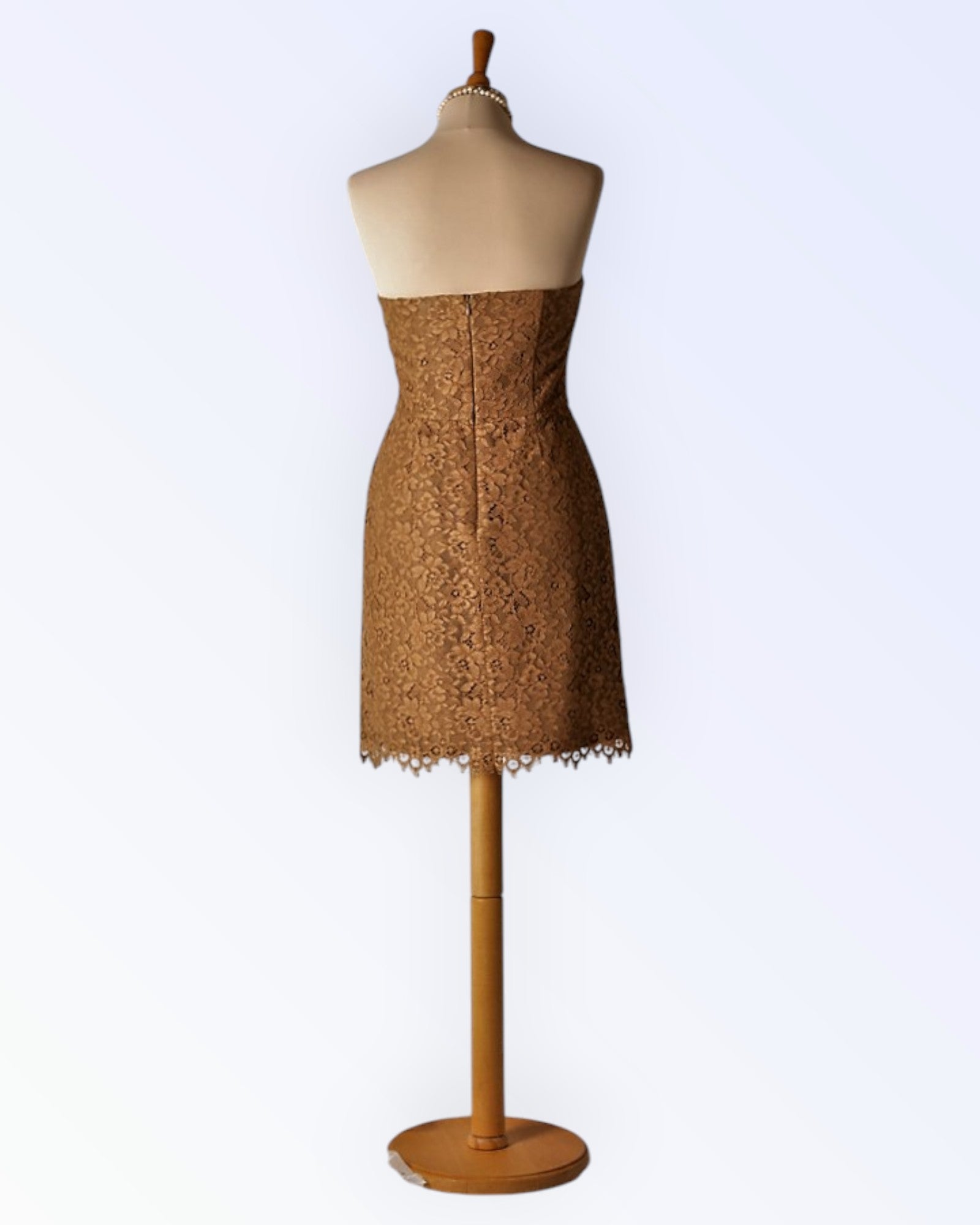 Brown lace cocktail dress
