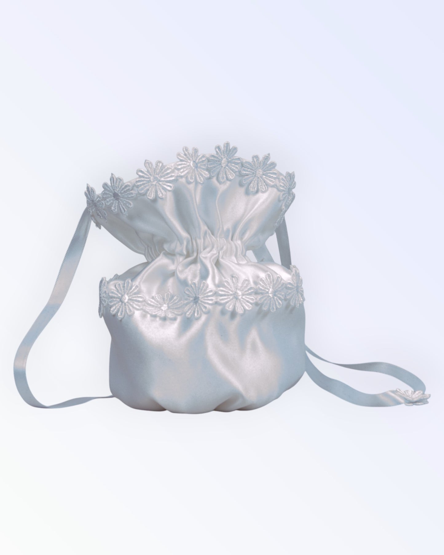 White satin handbag for the bride
