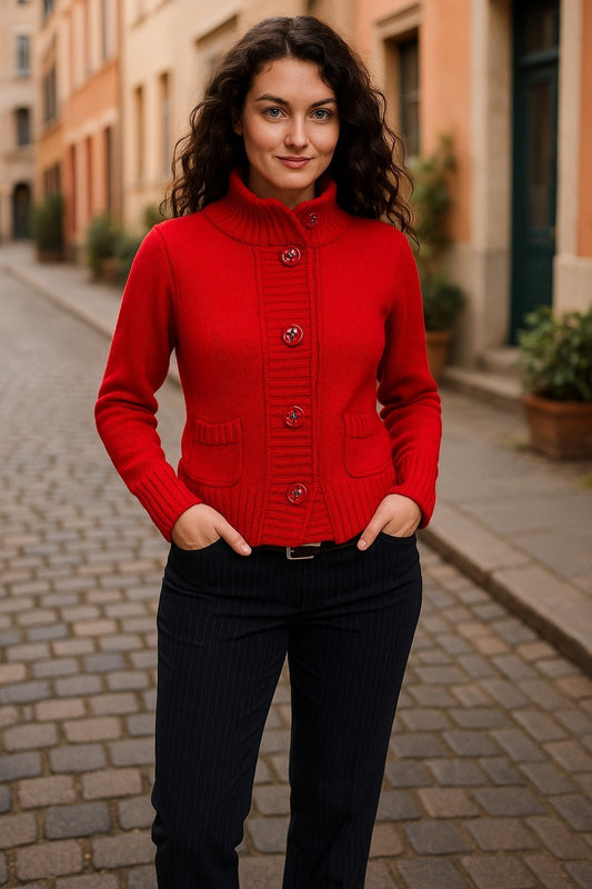 Luisa Cerano red cardigan