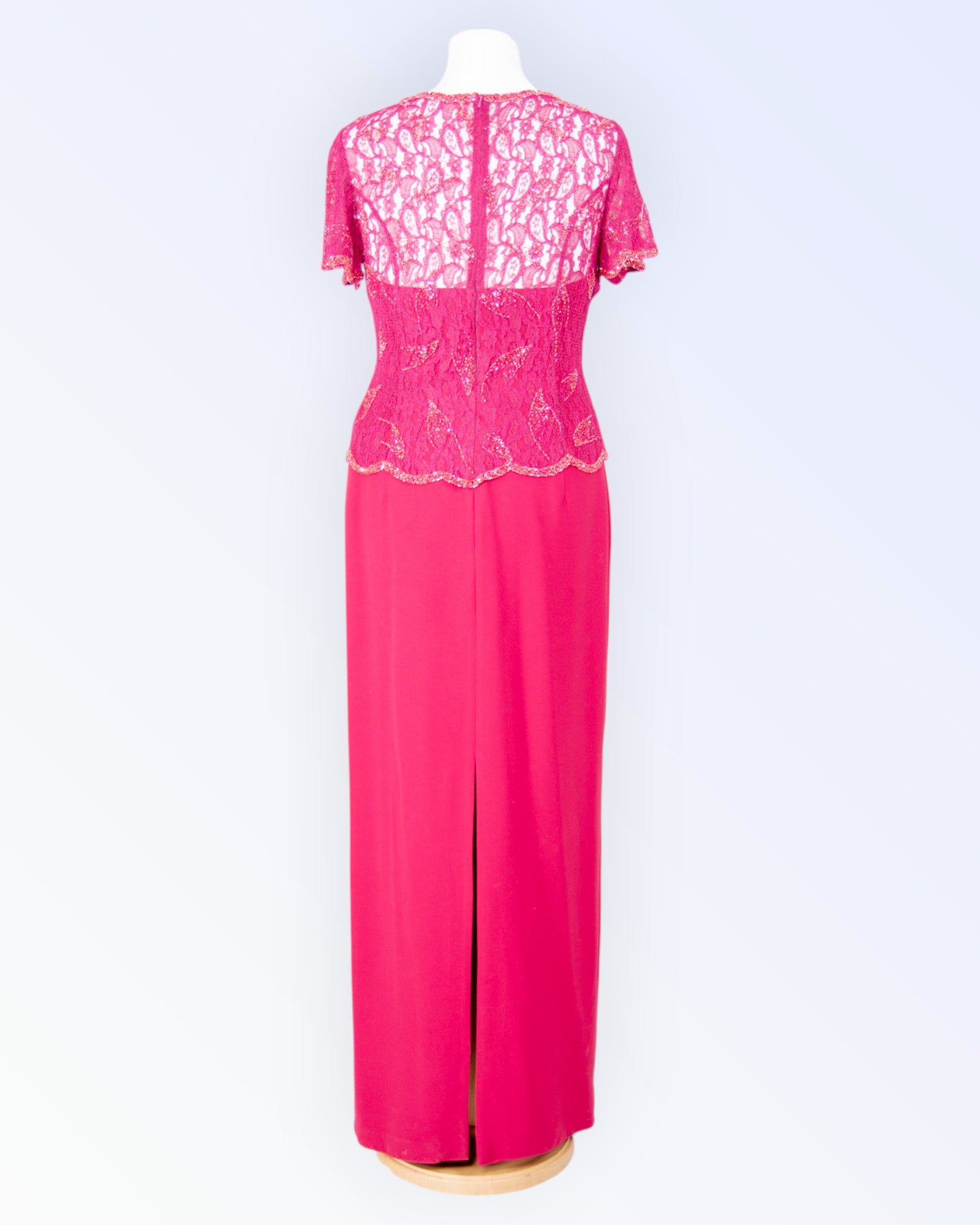 Raspberry red evening dress