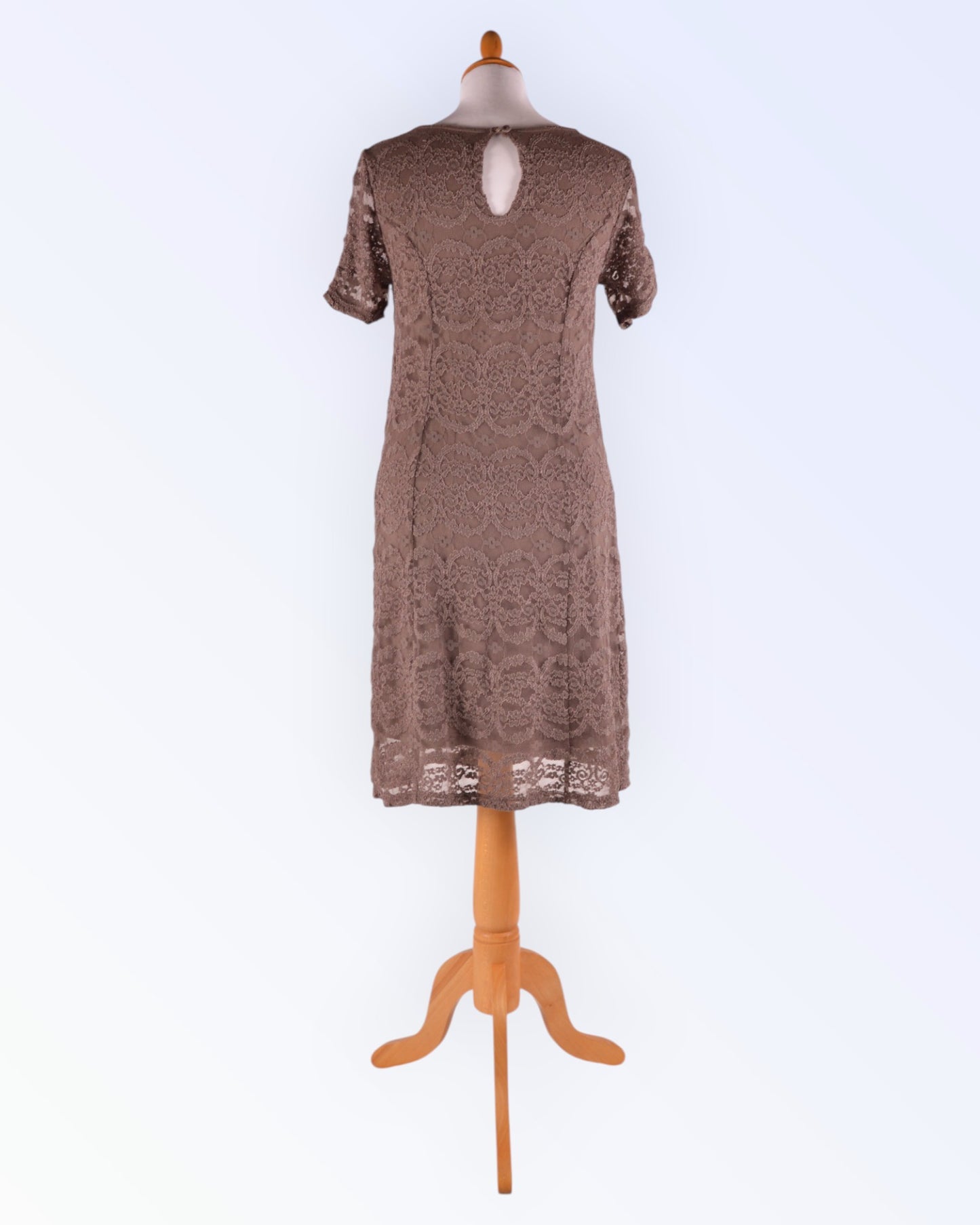 Cream light brown lace dress